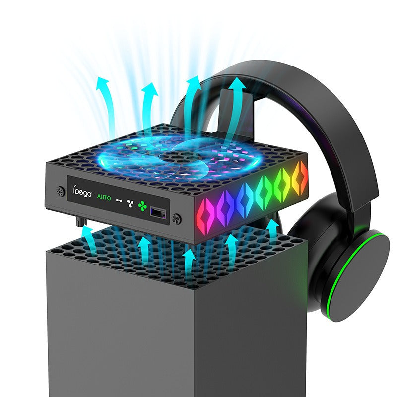 Top Cooling Fan with RGB Headset Stand for Xbox Series X